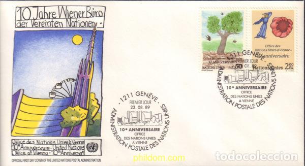 Sellos: 399350 MNH NACIONES UNIDAS. Ginebra 1989 10 ANIVERSARIO DE LA SEDE DE LA ONU EN VIENA
