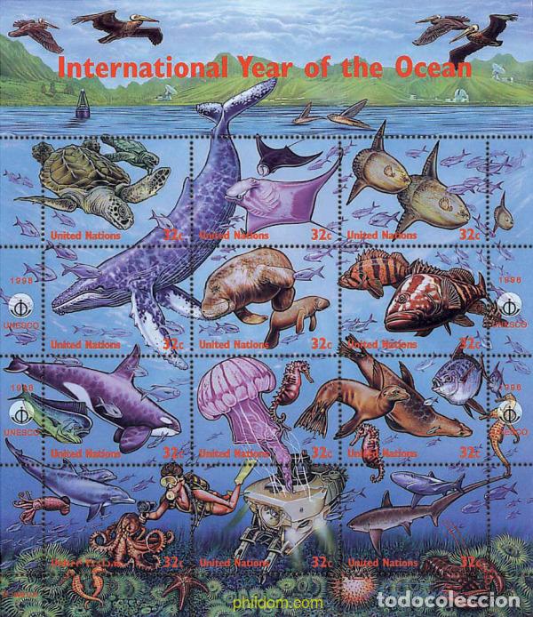 Sellos: 158720 MNH NACIONES UNIDAS. Nueva York 1998 A&Ntilde;O INTERNACIONAL DE LOS OCEANOS