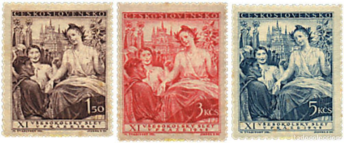 Sellos: 789748 MNH CHECOSLOVAQUIA 1948 11 FESTIVAL DE LOS SOKOLS