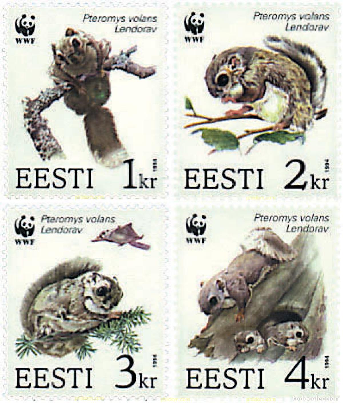 Sellos: 85527 MNH ESTONIA 1994 PROTECCI&Ouml;N DE LA NATURALEZA. ARDILLA VOLADORA EUROPEA