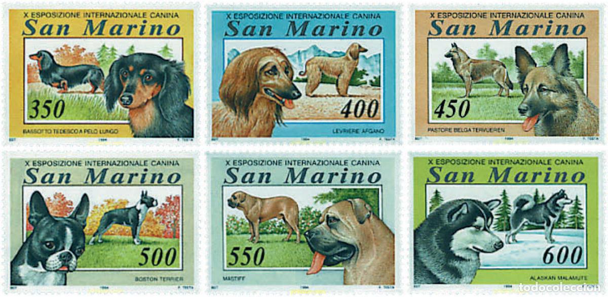 Sellos: 50453 MNH SAN MARINO 1994 EXPOSICION CANINA INTERNACIONAL