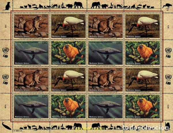 Sellos: 11948 MNH NACIONES UNIDAS. Ginebra 1994 PROTECCION DE LA NATURALEZA