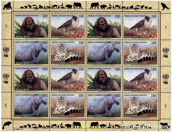 Sellos: 11786 MNH NACIONES UNIDAS. Ginebra 1993 PROTECCION DE LA NATURALEZA