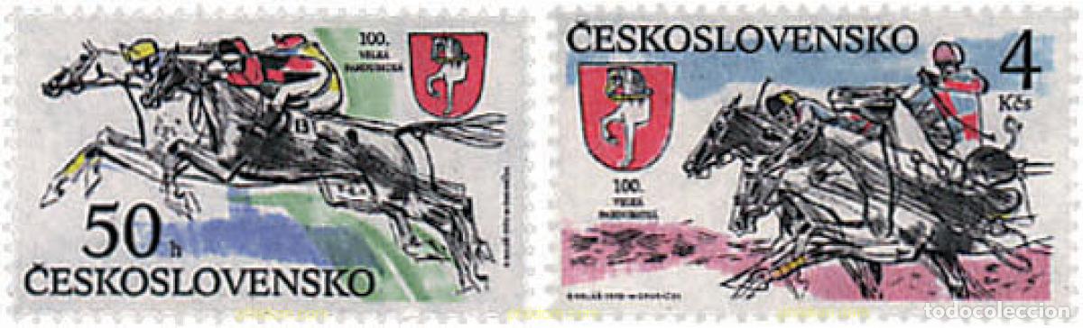 Sellos: 63814 MNH CHECOSLOVAQUIA 1990 CARRERAS DE CABALLOS EN PARDUBICE