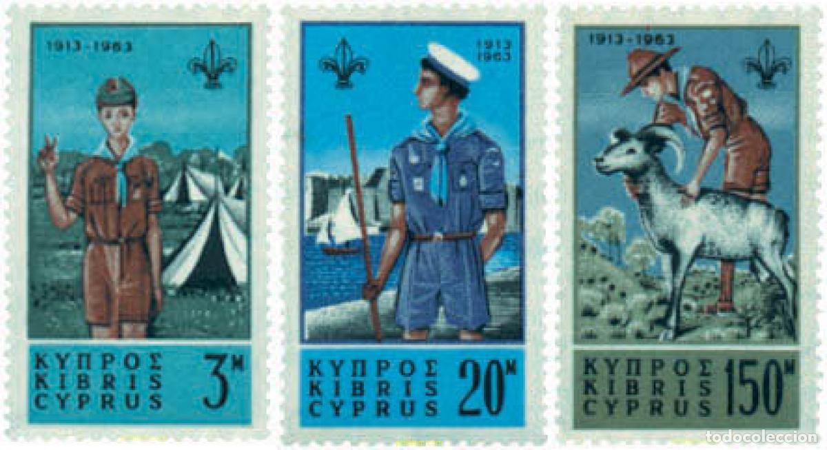 Sellos: 38855 MNH CHIPRE 1963 50 ANIVERSARIO DEL MOVIMIENTO ESCOLTA EN CHIPRE