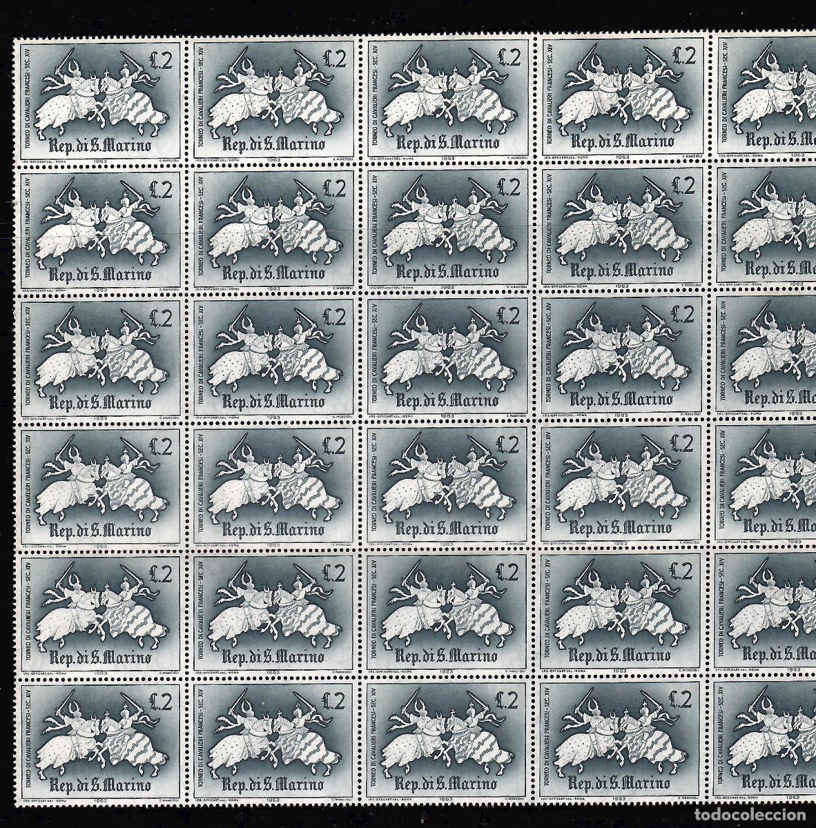 Sellos: LOTE DE 30 SELLOS DE SAN MARINO TEMA JUSTAS Y TORNEOS, A&Ntilde;O 1961