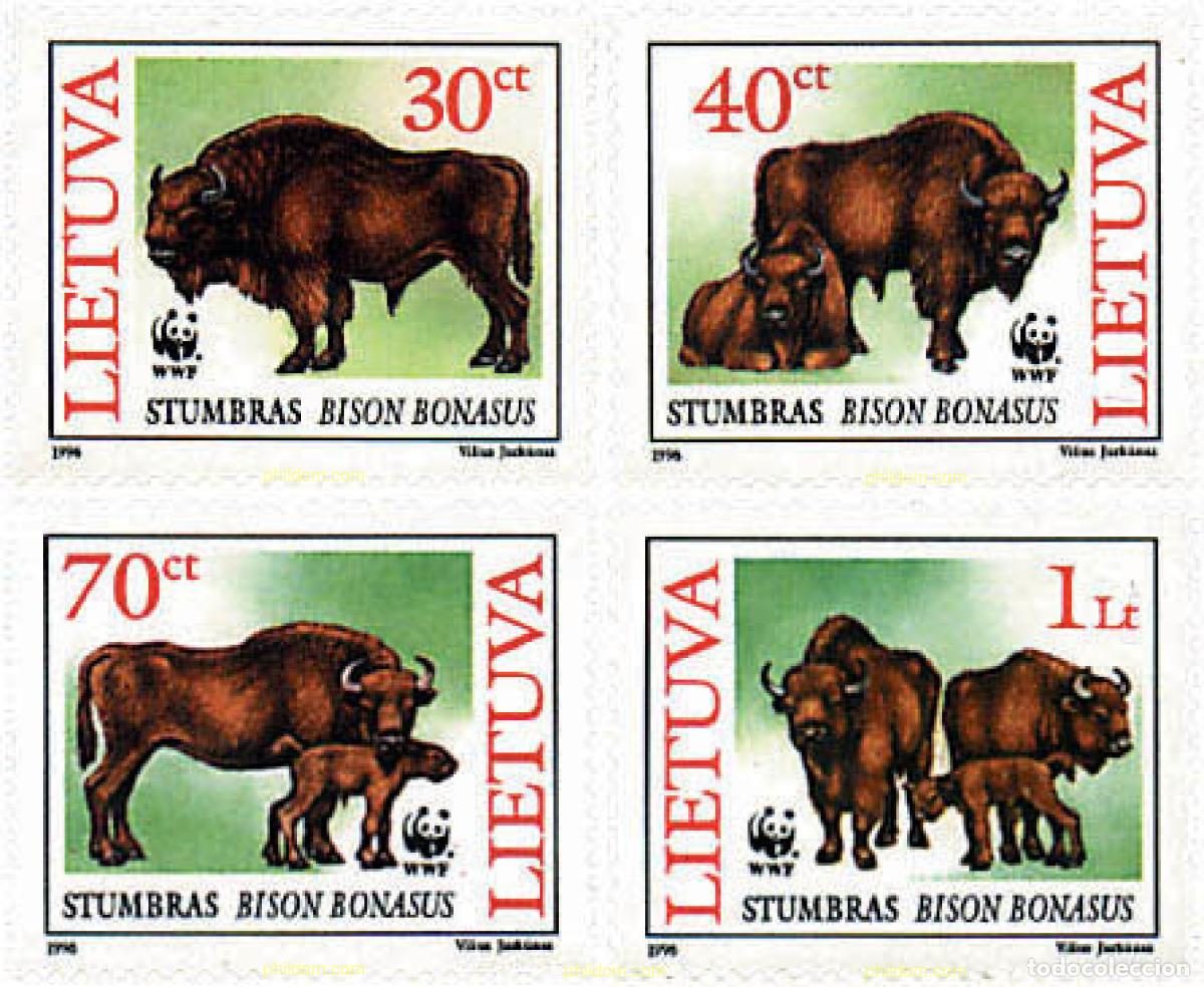 Sellos: 74143 MNH LITUANIA 1996 BISONTE EUROPEO