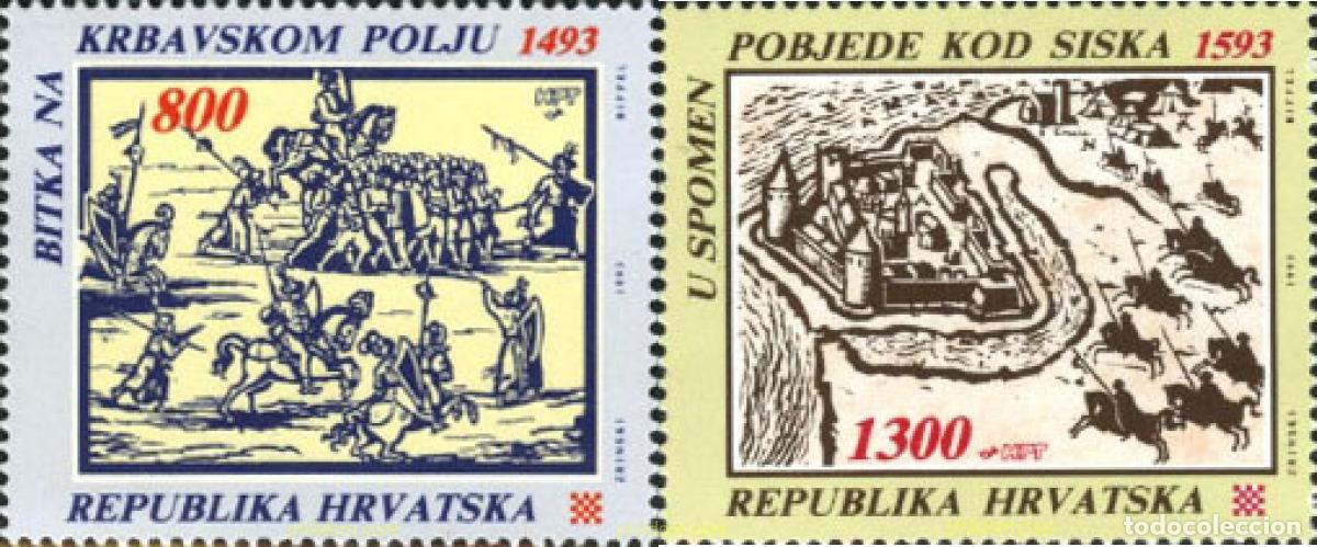 Sellos: 67378 MNH CROACIA 1993 BATALLAS CROATAS.
