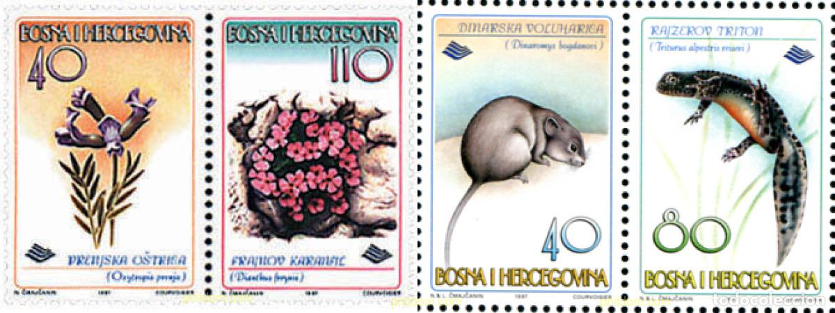 Sellos: 286943 MNH BOSNIA-HERZEGOVINA 1997 FAUNA Y FLORA