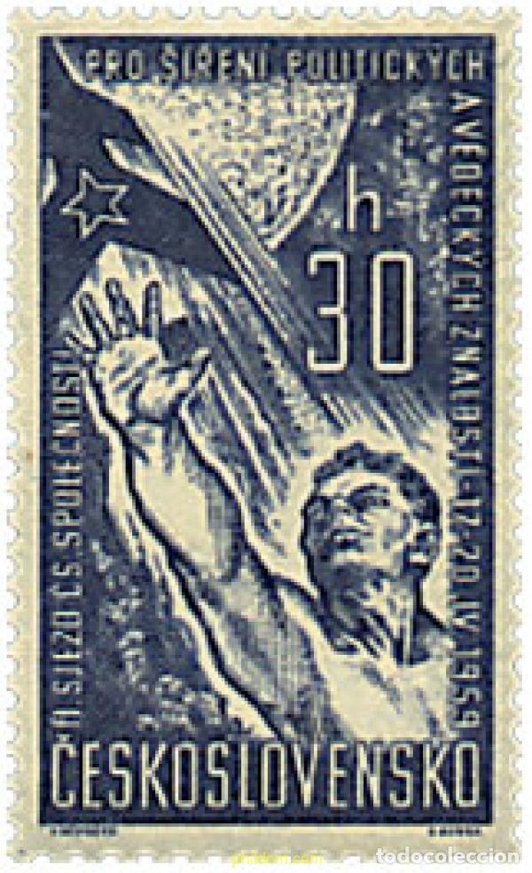 Sellos: 157758 MNH CHECOSLOVAQUIA 1959 2 CONGRESO DE LA ASOCIACION DEL CONOCIMIENTO CULTURAL Y POLITICO