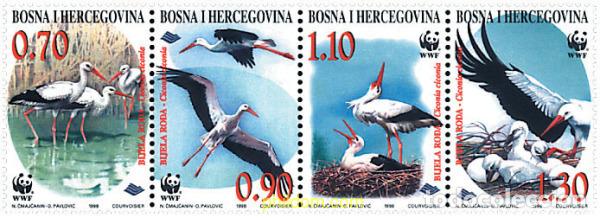 Selos: 5270 MNH BOSNIA-HERZEGOVINA 1998 CIG&Uuml;E&Ntilde;A BLANCA
