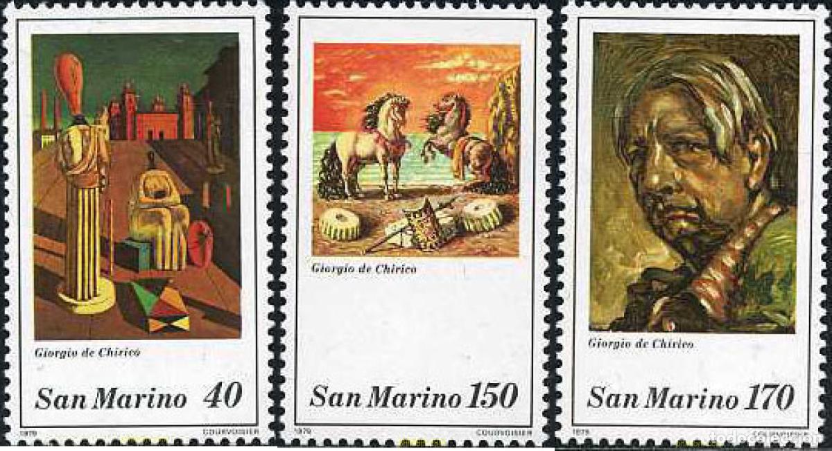 Sellos: 29775 MNH SAN MARINO 1979 1 ANIVERSARIO DE LA MUERTE DEL PINTOR GIORGIO DE CHIRICO