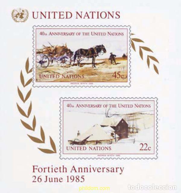 Sellos: 80270 MNH NACIONES UNIDAS. Nueva York 1985 40 ANIVERSARIO DE LAS NACIONES UNIDAS