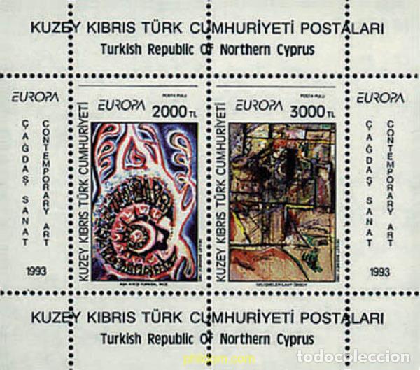Sellos: 62847 MNH CHIPRE. Administraci&oacute;n turca 1993 EUROPA CEPT. ARTE CONTEMPORANEO