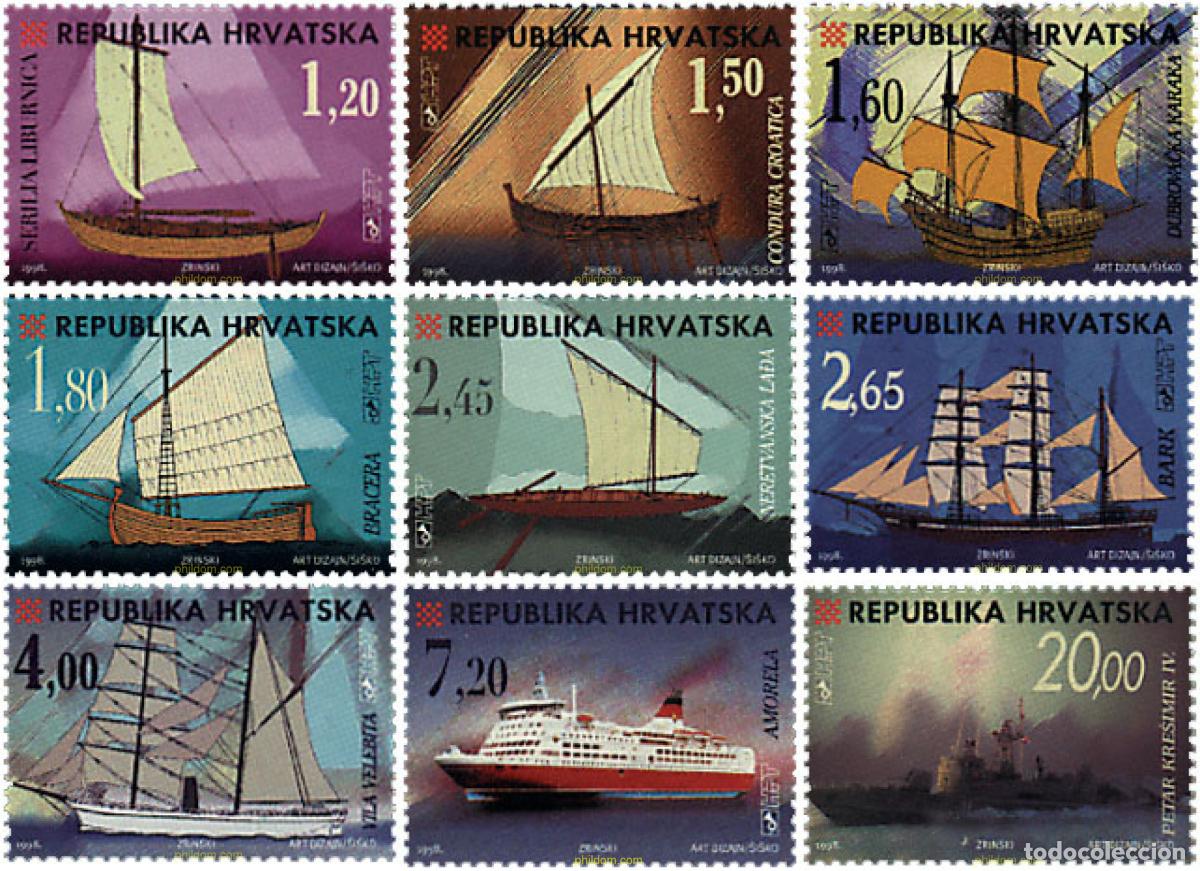 Sellos: 41711 MNH CROACIA 1998 BARCOS DE CROACIA.