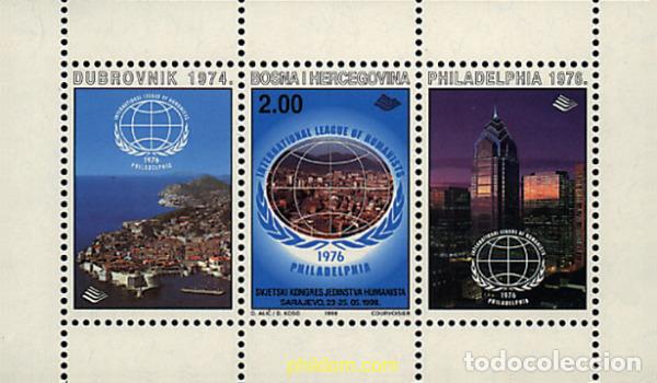 Sellos: 46402 MNH BOSNIA-HERZEGOVINA 1998 CONGRESO DE LA LIGA INTERNACIONAL DE HUMANISTAS EN SARAJEVO