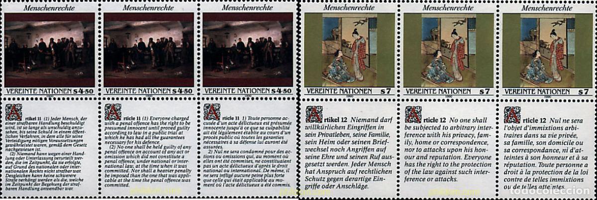 Selos: 158724 MNH NACIONES UNIDAS. Viena 1990 DECLARACION UNIVERSAL DE LOS DERECHOS HUMANOS