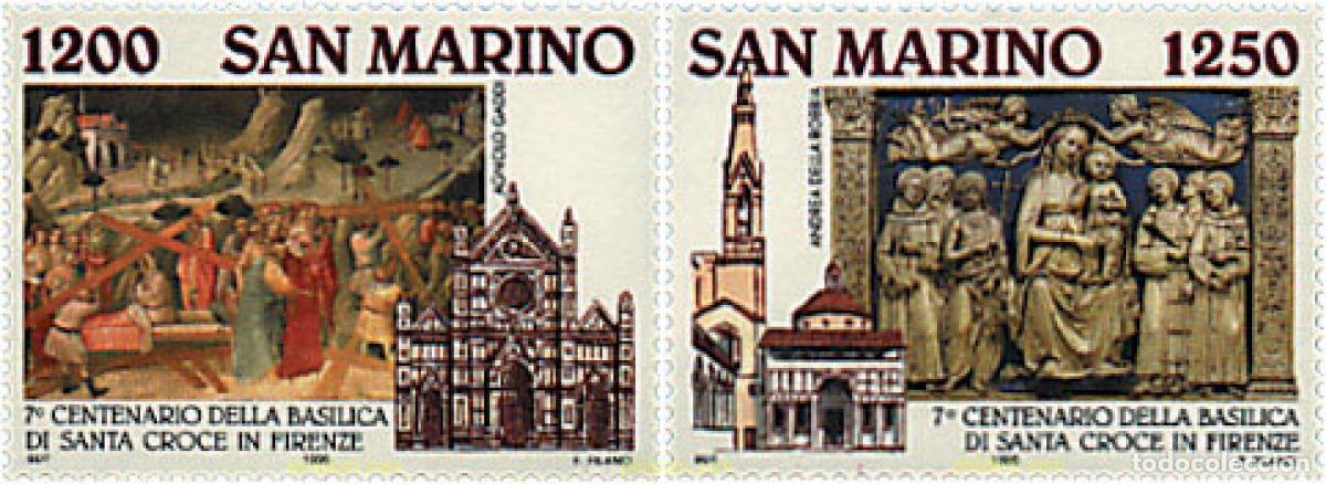 Sellos: 30876 MNH SAN MARINO 1995 7 CENTENARIO DE LA BASILICA DE LA SANTA CRUZ DE FLORENCIA