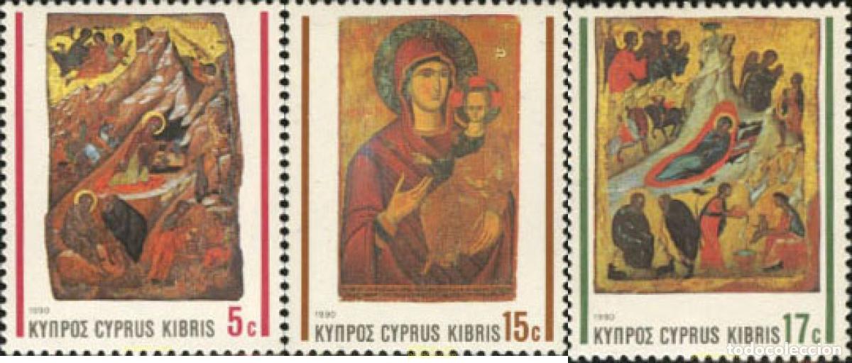 Sellos: 72486 MNH CHIPRE 1990 NAVIDAD. ICONOS
