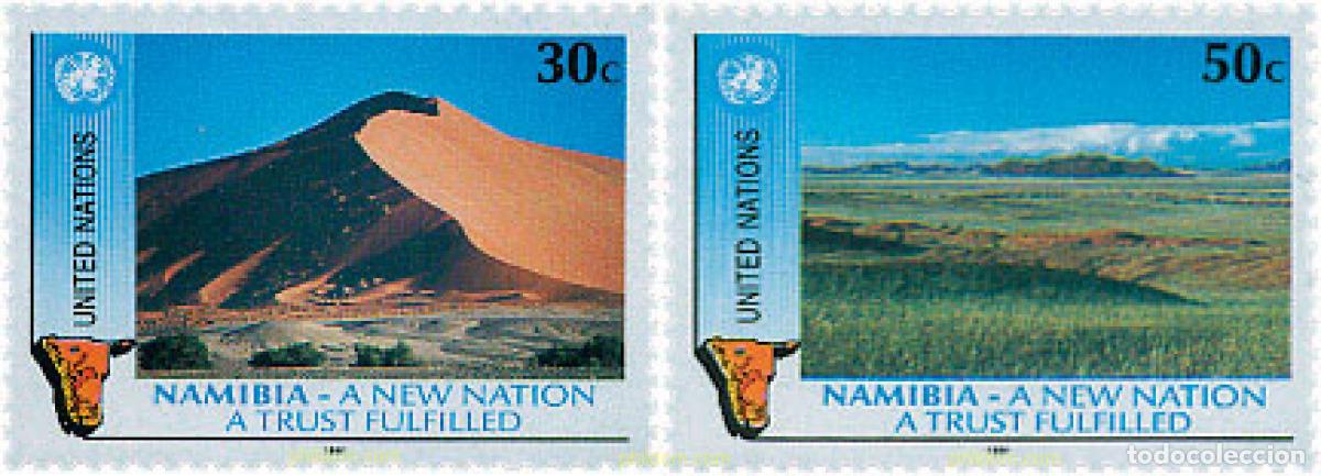Sellos: 56442 MNH NACIONES UNIDAS. Nueva York 1991 NAMIBIA. EL NACIMIENTO DE UNA NACION