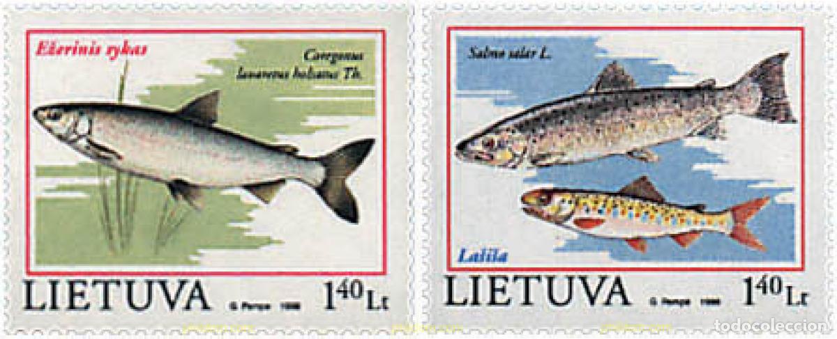 Sellos: 34758 MNH LITUANIA 1998 PROTECCION DE LA NATURALEZA. EL LIBRO ROJO DE LITUANIA. PECES