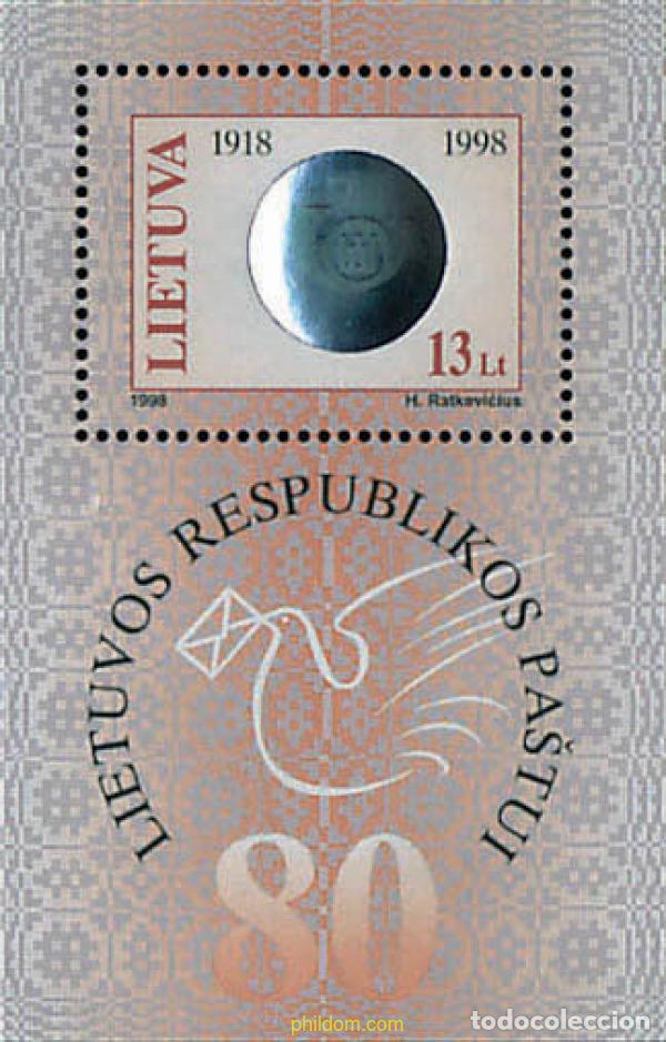 Sellos: 35431 MNH LITUANIA 1998 80 ANIVERSARIO DEL CORREO LITUANO