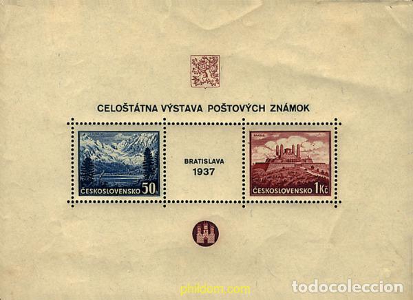 Sellos: 63592 MNH CHECOSLOVAQUIA 1937 EXPOSICION FILATELICA DE BRATISLAVA