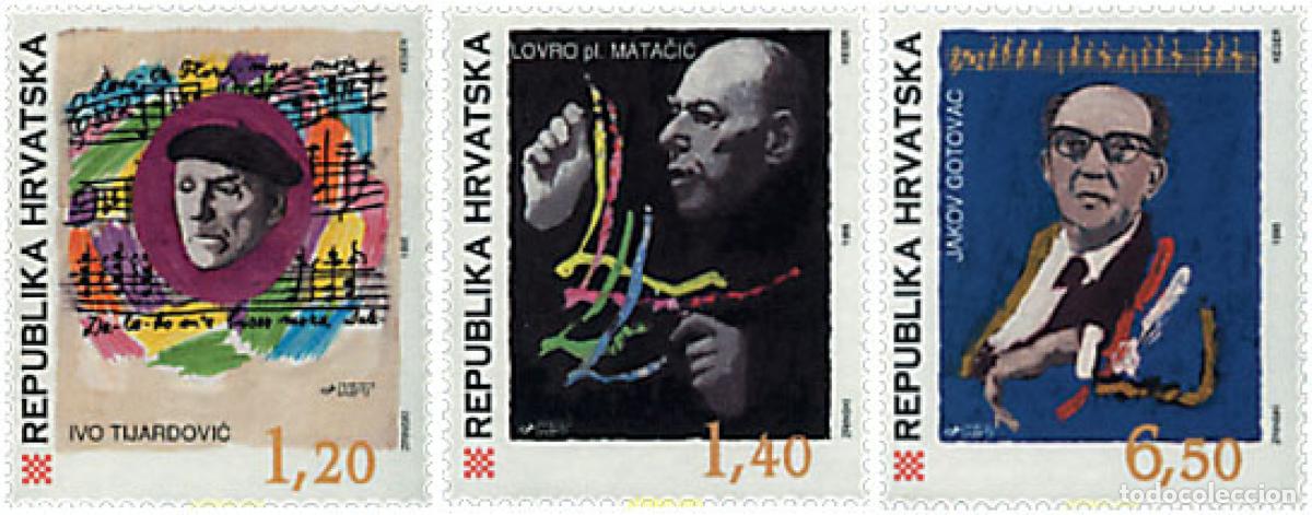 Sellos: 67404 MNH CROACIA 1995 HISTORIA DE LA MUSICA CROATA