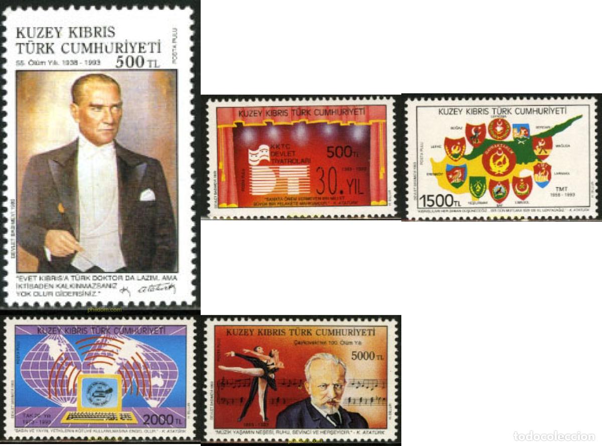 Sellos: 51458 MNH CHIPRE. Administraci&oacute;n turca 1993 ANIVERSARIOS Y ACONTECIMIENTOS