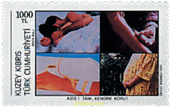 Sellos: 51450 MNH CHIPRE. Administraci&oacute;n turca 1991 DIA INTERNACIONAL DE LA LUCHA CONTRA EL SIDA