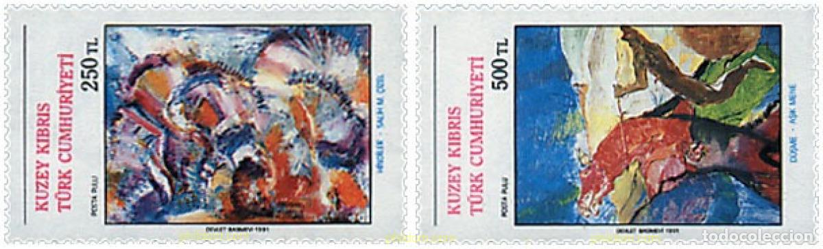 Sellos: 51448 MNH CHIPRE. Administraci&oacute;n turca 1991 PINTURAS DE ARTISTAS LOCALES