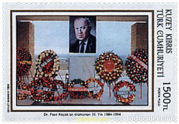 Sellos: 82478 MNH CHIPRE. Administraci&oacute;n turca 1994 10 ANIVERSARIO DE LA MUERTE DE FAZIL K&Uuml;&Ccedil;&Uuml;K