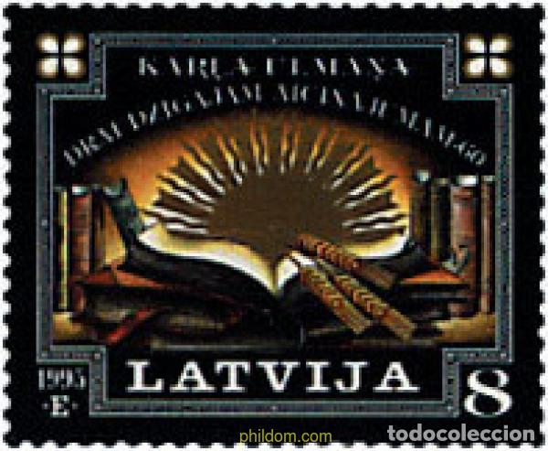 Sellos: 86417 MNH LETONIA 1995 60 ANIVERSARIO DE LA ENSE&Ntilde;ANZA NACIONAL