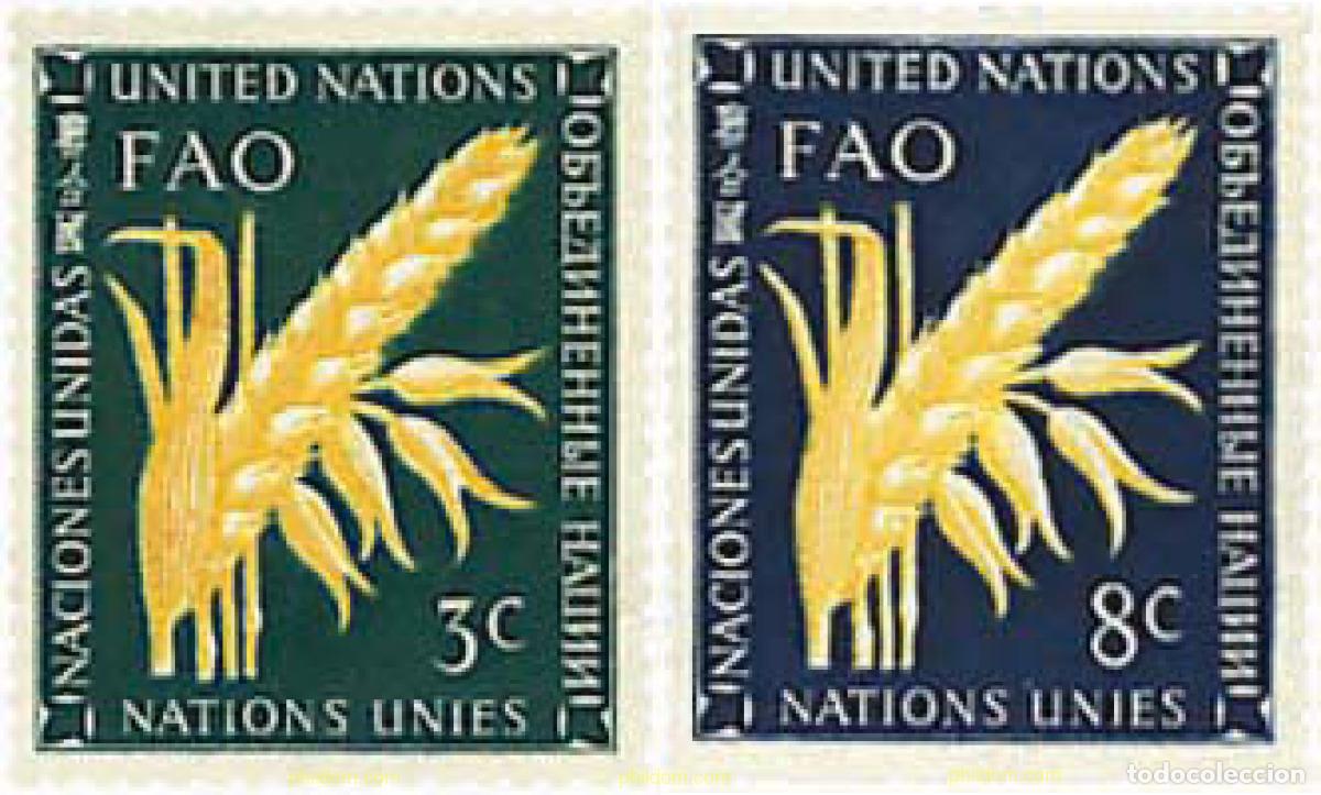 Sellos: 37445 MNH NACIONES UNIDAS. Nueva York 1954 ORGANIZACION PARA LA ALIMENTACION Y LA AGRICULTURA