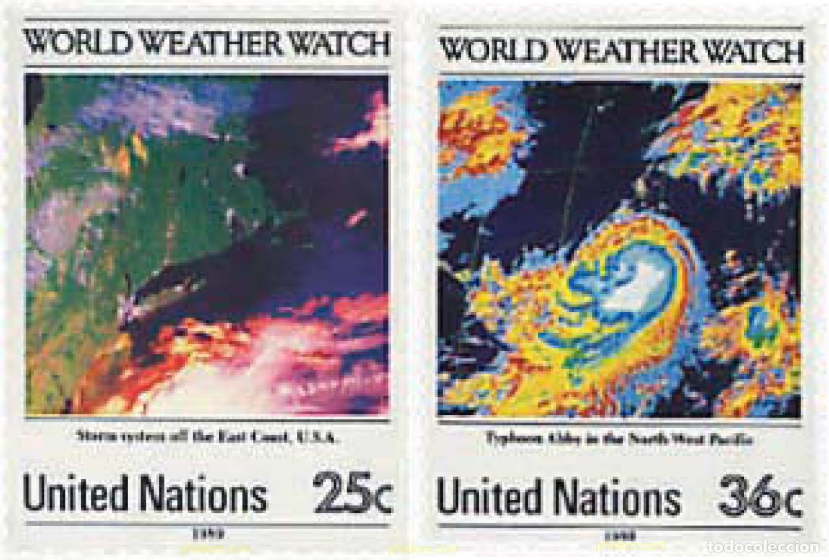 Sellos: 37452 MNH NACIONES UNIDAS. Nueva York 1989 VISPERAS DE LA METEREOLOGIA MUNDIAL