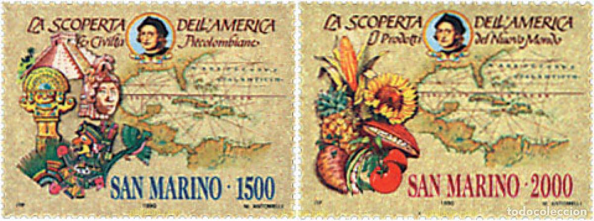 Sellos: 37464 MNH SAN MARINO 1990 500 ANIVERSARIO DEL DESCUBRIMIENTO DE AMERICA