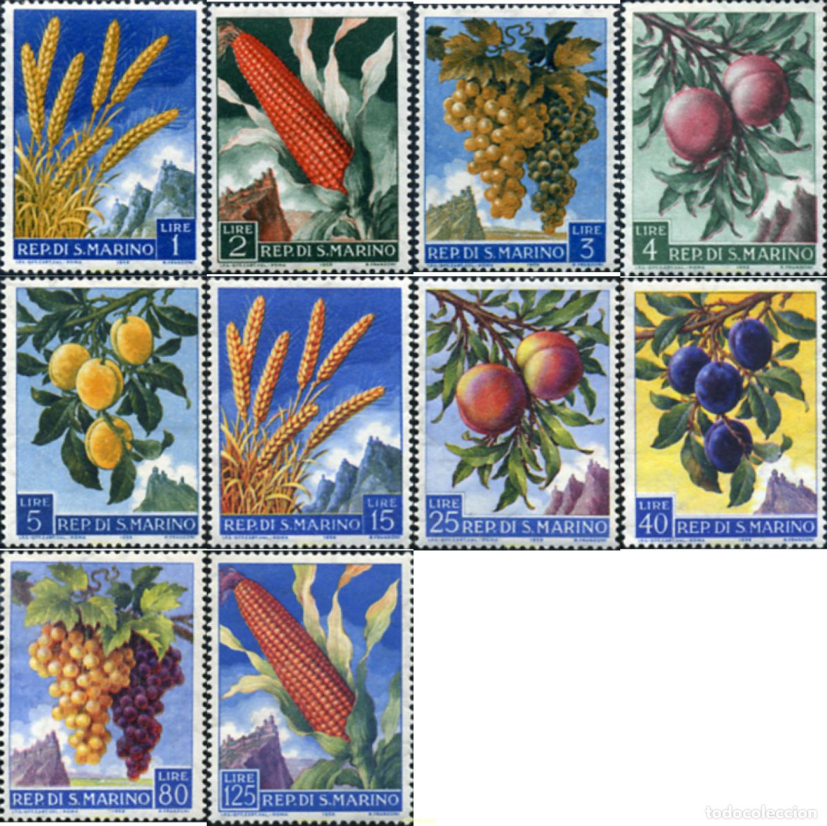 Sellos: 37462 MNH SAN MARINO 1958 PRODUCTOS AGRICOLAS