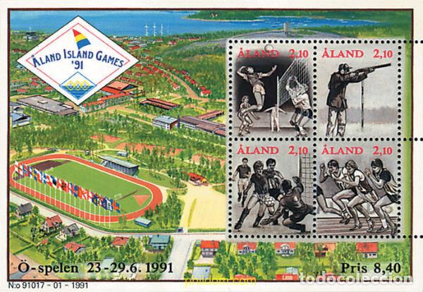 Sellos: 93365 MNH ALAND 1991 JUEGOS DEPORTIVOS DE LA ISLA DE ALAND