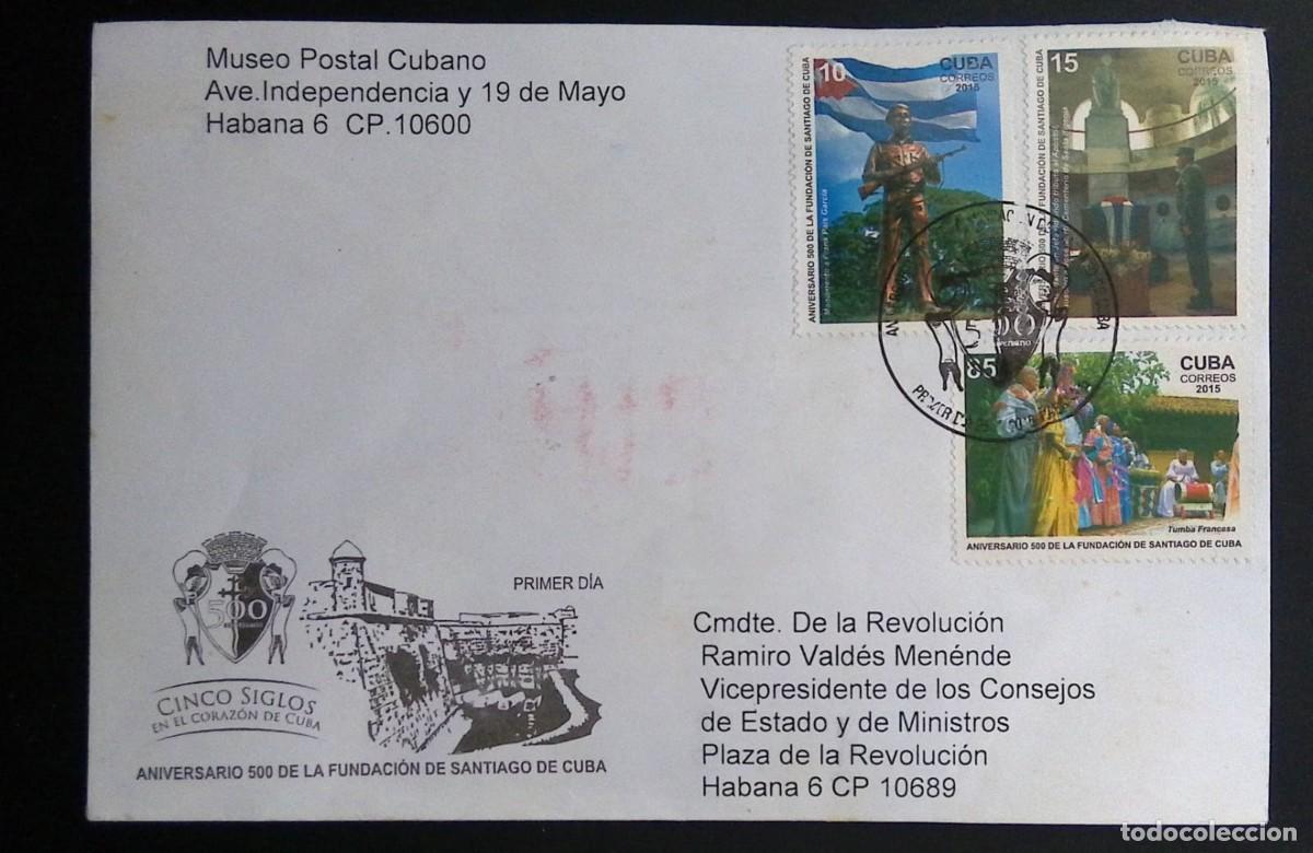 Sellos: KV) 2015 CUBA, FIRST DAY COVER FOR THE 500TH ANNIVERSARY OF THE FOUNDATION OF SANTIAGO DE CUBA SENT