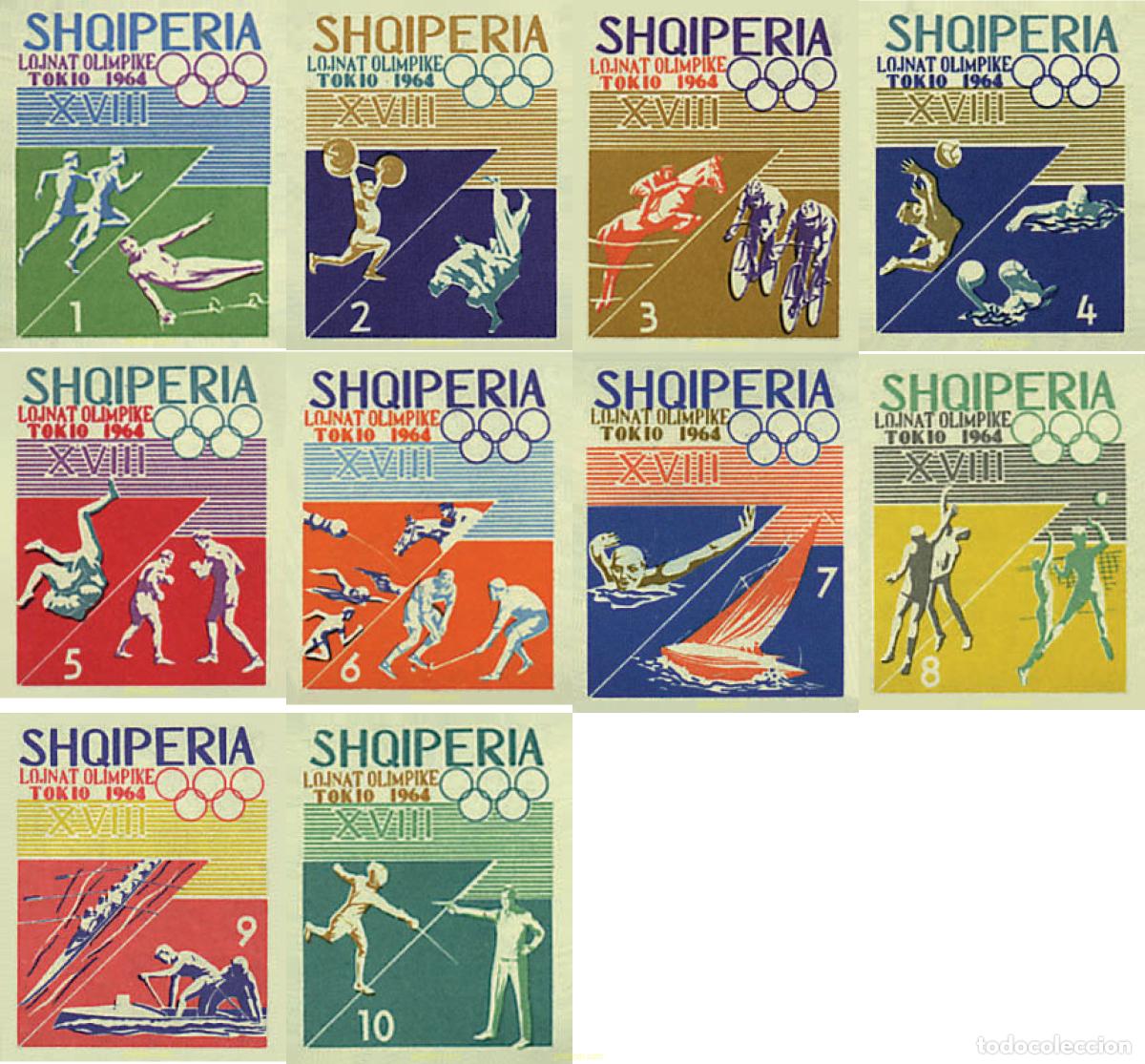 Selos: 78101 MNH ALBANIA 1964 18 JUEGOS OLIMPICOS VERANO TOKIO 1964
