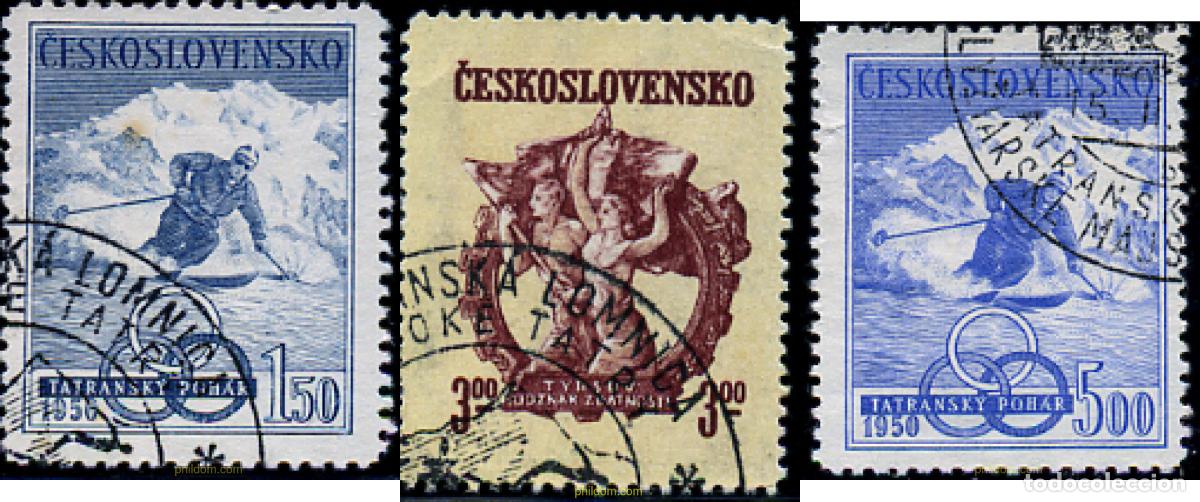 Francobolli: 232659 USED CHECOSLOVAQUIA 1950 51 CAMPEONATOS NACIONALES DE ESQUI EN TATRA