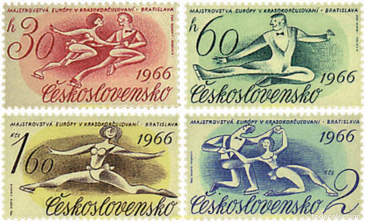 Selos: 63676 MNH CHECOSLOVAQUIA 1966 CAMPEONATO DE EUROPA DE PATINAJE ARTISTICO EN BRATISLAVA