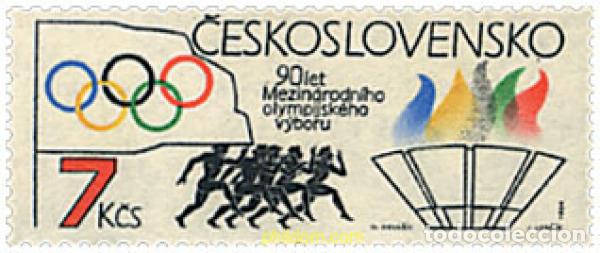 Sellos: 63782 MNH CHECOSLOVAQUIA 1984 90 ANIVERSARIO DEL COMITE OLIMPICO INTERNACIONAL