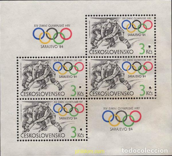 Sellos: 638536 MNH CHECOSLOVAQUIA 1984 14 JUEGOS OLIMPICOS INVIERNO SARAJEVO 1984