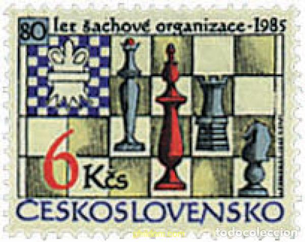Sellos: 30472 MNH CHECOSLOVAQUIA 1985 80 ANIVERSARIO DE LA FEDERACION DE AJEDREZ