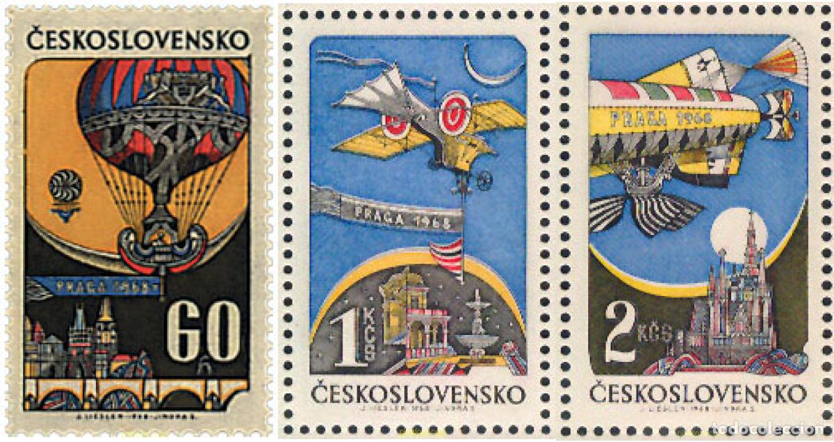 Sellos: 63713 MNH CHECOSLOVAQUIA 1968 PRAGA 1968. HISTORIA DE LA AVIACION