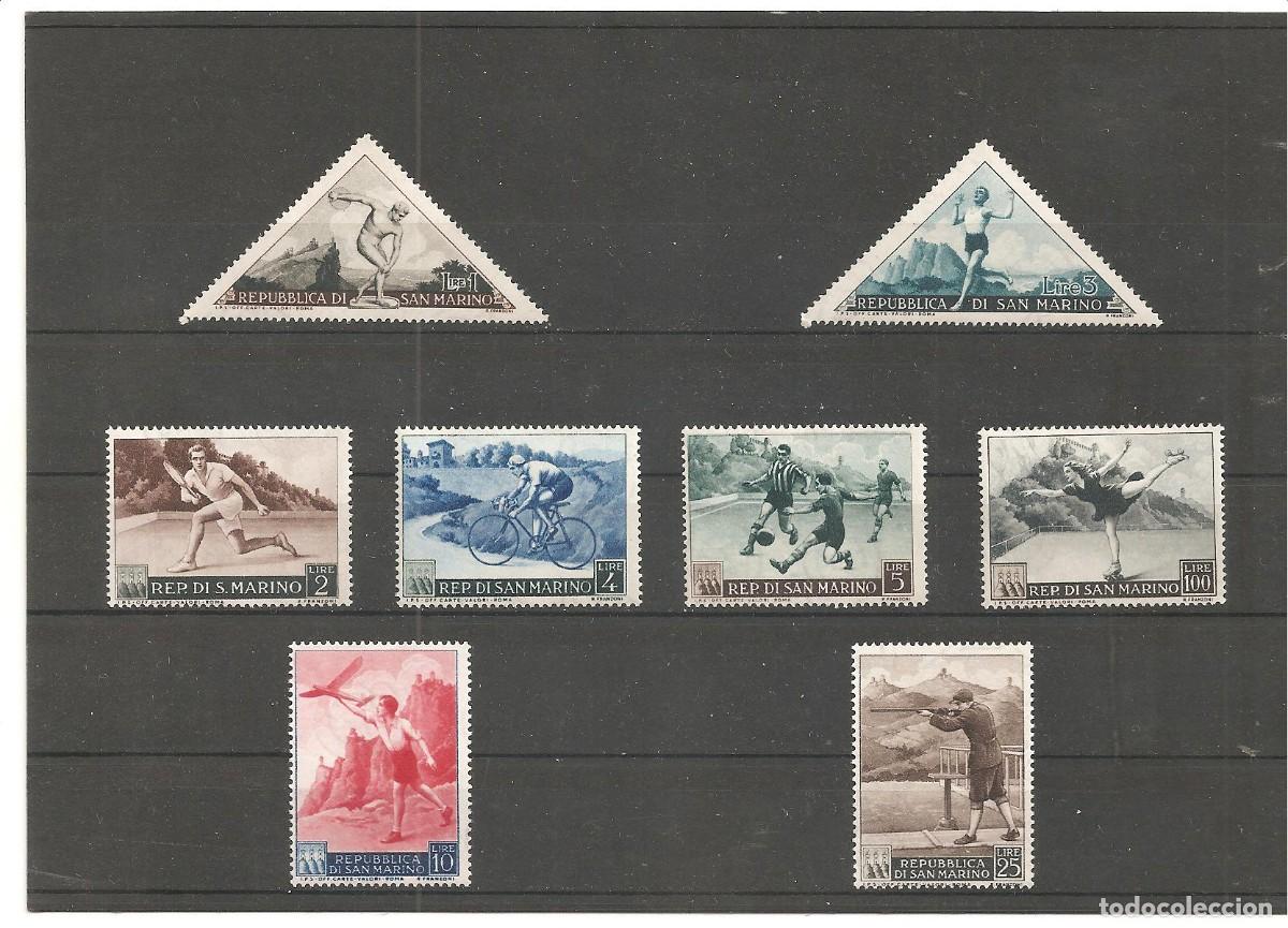 Sellos: SAN MARINO. DEPORTES. A&Ntilde;O 1953.