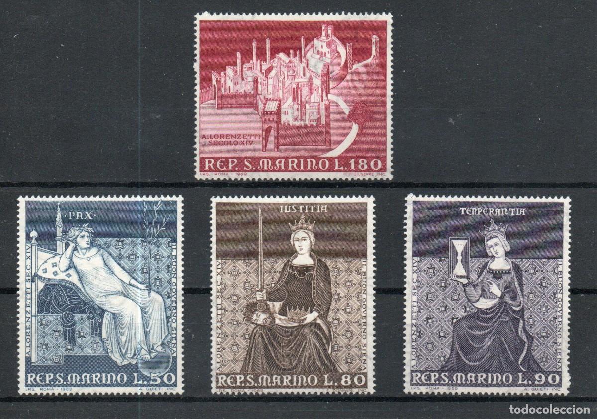 Sellos: SAN MARINO. FRESVOS DE AMBROGIO LORENZETTI.