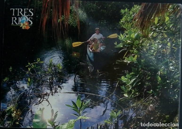 Sellos: KV)1990, COSTA RICA ECOTOURISM SCENE IN THE CANALS AND MANGROVES OF TRES R&Iacute;OS WITH PEOPLE PADDLING A