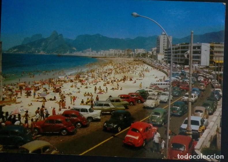 Sellos: KV) 1965, BRAZIL, PANORAMIC VIEW OF IPANEMA BEACH IN RIO DE JANEIRO WITH LARGE CROWDS OF BEACHGOERS